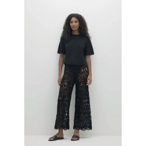 Naked Cashmere Lorraine Crochet Lace Knit Pants Black Cashmere Blend XS  $525